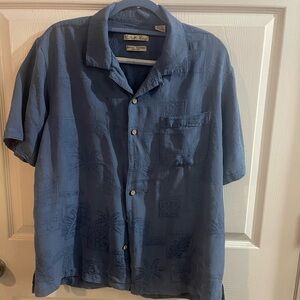 Relaxed Fit Blue Button-Down Shirt